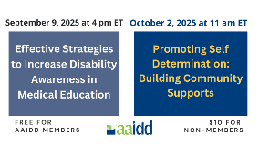 AAIDD September & October Webinars