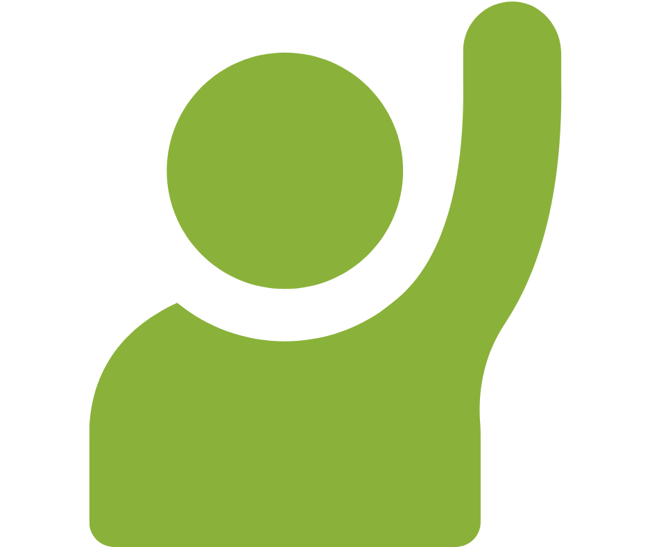 Green Person Outline Waving
